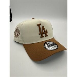 New Era Dodgers Hat 9FORTY A-Frame Snapback 40th Cream/Brown Suede 2-Tone NWT